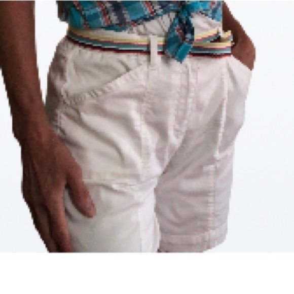 Cleo Cotton Crisp White Belted Shorts size 10P - Picture 8 of 9